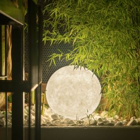 MOON garden light made of white synthetic resin