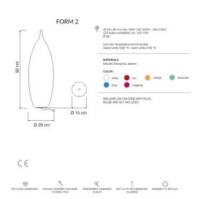 TANK OUT Colorful outdoor floor lamp Abmessung der Form 2.