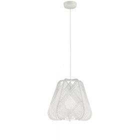 NOWA Pendellampe mit geometrischem Schirm Weie Pendellampe mit besonderem Schirm Kordeloptik.