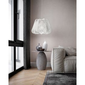 NOWA Pendellampe mit geometrischem Schirm Schne Lampe fr das Wohnzimmer in Wei.