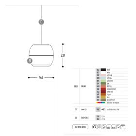 IJ-LAMP Design Hngeleuchte Abbmessung der Hngeleuchte.