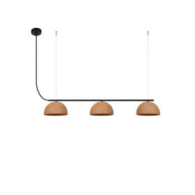 ABSIS Hngelampe 3-flammig 85 cm lang Hngelampe mit drei Terracotta Lampenschirmen.