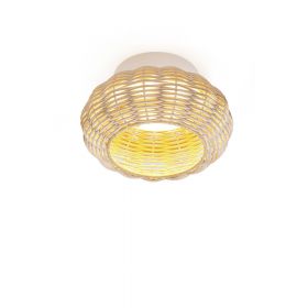 NIUET Deckenlampe mit Weidengeflecht-Lampenschirm