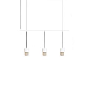 CAIN LINE pendant lamp 3-light with textile shade