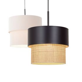 CAIN DOUBLE Design pendant light with textile