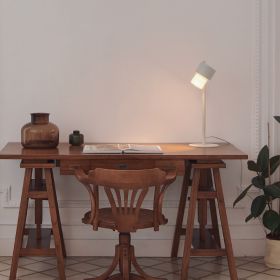 CAIN Design table lamp with textile Moderne Tischleuchte in Beige/Wei.