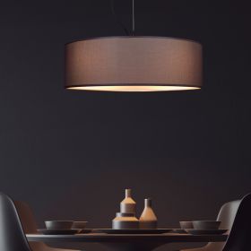 HANJA Hngelampe mit Stoffschirm Hngeleuchte mit dunklem Schirm, Esstischlampe.