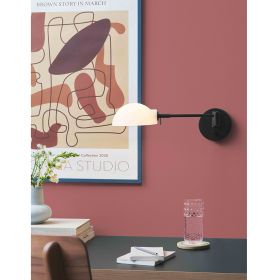 JLLAND Wandleuchte mit beweglichem Ausleger Schne wie funktionale Wandlampe in Schwarz.