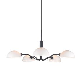 JLLAND 5-light pendant lamp opal glass