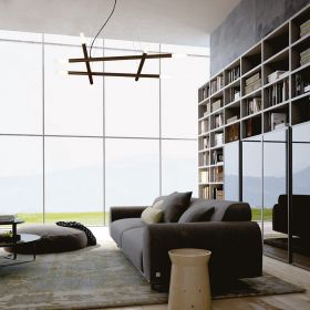 SETO Groe Design-Hngeleuchte Zeitgeme Wohnraum-Leuchte (Abb. in Schwarz).