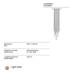 SETO 9-flam. Design-Hngeleuchte Abmessungen der 9-flammigen Kaskade.