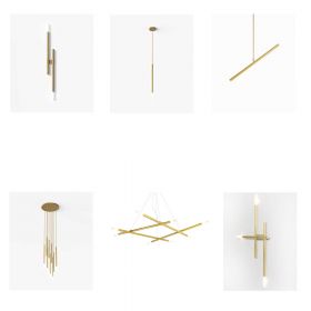 SETO Design Pendelleuchte 2-flammig beweglich Design Leuchten Serie in Gold.