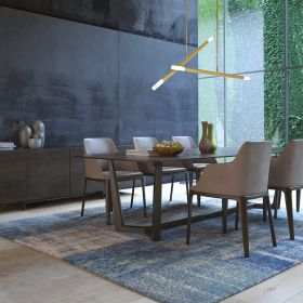 SETO Design Pendelleuchte 2-flammig beweglich 2er Ensemble ber dem Esstisch.