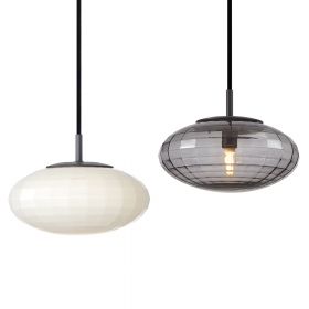 MAGLIA Pendelleuchte mit ovalem Glas Pendelleuchte Glas  20 cm, Rauch und Opal.