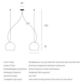 BALL Opalglas Doppelpendel