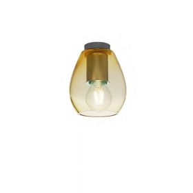 BAGAN Small ceiling light with glass shade in amber