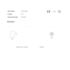 HUG TOP ceiling spotlight with stone surface Abmessung des Deckenspots.