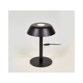 SARRIA Design Tischleuchte aus Spanien Moderne Beistell-Lampe in matt Schwarz.