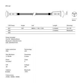 ELEGANCE Langes LED Strip Beleuchtungssystem Niedervolt LED Streifen mit 24 V, Daten.
