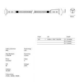 ELEGANCE Long LED strip lighting system LED Streifen mit 230 V, Daten.
