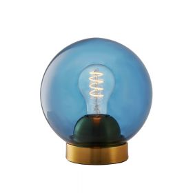 BACCIO Tischlampe mit farbigen Glas Tischlampe mit blauem Glas.