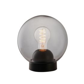 BACCIO Tischlampe mit farbigen Glas Graues Rauchglas der Tischlampe.