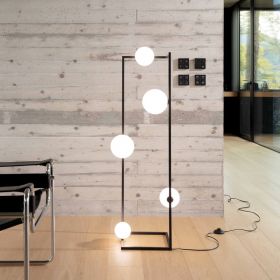 ANGOLO floor standing lamp with five spherical glasses