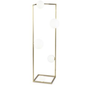 ANGOLO Bodenstehlampe mit fnf Kugelglsern Elegant und modern: Stehlampe in Messing.