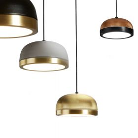 POLLY Italian LED pendant light with 4 lights Pulverlackiert Grau od. Schwarz, aus Messing od. Kupfer.
