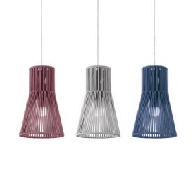 KORA S pendant light with colored shade Hngeleuchte in Blau, Marsala, Silber.