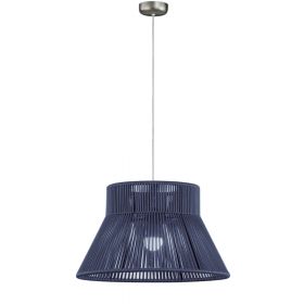 KORA L Hngeleuchte mit farbigem Schirm Groe Hngelampe mit 50 cm Dm, blau.