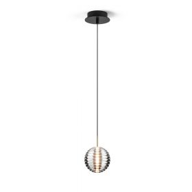 DOUL Kleine Pendellampe mit Glasschirm Kleine Pendelleuchte Glas / matt Schwarz.