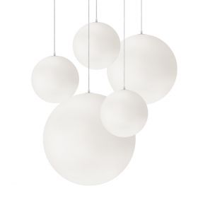 HIGH MOON 5-flammiges Kugel-Pendelleuchten-Set Groe Leuchte mit 3 x 30cm, 1 x 45 cm, 1 x 60 cm.