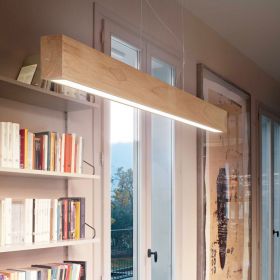 FELO Slim LED pendant light made of wood Linienleuchte mit recheckigem Profil aus Holz.