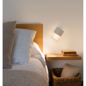 CAIN Design Wandlampe mit Textil in Grauweiss