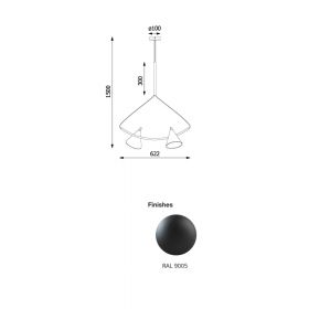 RIM Design pendant light Design Hngeleuchte mit zwei Lichtquellen.