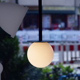 MIORI Small spherical glass pendant light Mini Pendelleuchte mit Opalglas  10 cm.