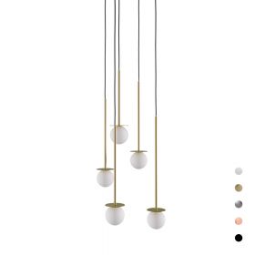 MIORI 5-light spherical glass pendant lamp