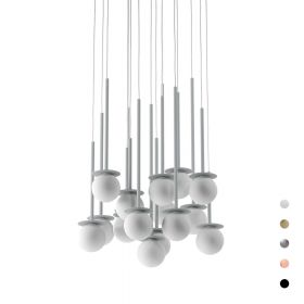 MIORI 16-light spherical glass pendant lamp