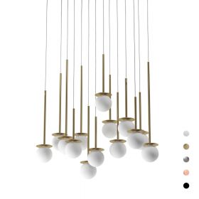 MIORI 14-light spherical glass pendant lamp