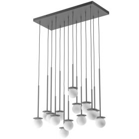 MIORI 14-flammige Kugelglas-Pendellampe Die groe Designleuchte in Schwarz.