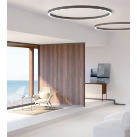 ALFRED Ring-shaped LED ceiling light Groe Ring-Deckenleuchte im Wohnzimmer.
