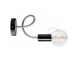BILLE Flexible Wandlampe mit Farbakzent Kombination aus Schwarz und Silber.