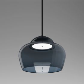 CRISTALLINA Murano-Glas Pendelleuchte Opal oder Schwarz Italienische Glas-Pendelleuchte für den Esstisch - Schwarz