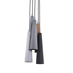 LEVI 5-flam. Betonlampe 5-flammiges Pendellampen Ensemble.