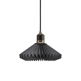 GRANVILLE pendant light with 24 cm Pendellampe, Holz und Texil in Baun.