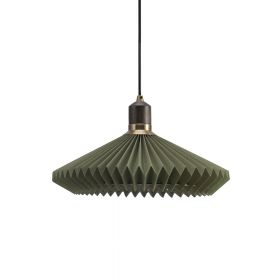 GRANVILLE Pendelleuchte mit 40 cm Pendellampe, Holz und Texil in Grn.