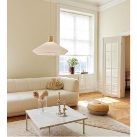 GRANVILLE Pendelleuchte mit 56 cm Wohnzimmer Einrichtung in Naturfarben.