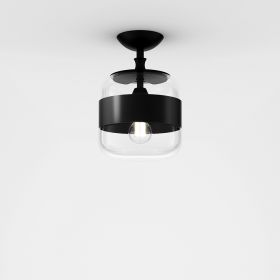 FUTURA Italian glass ceiling light Deckenleuchte, Schwarz und Kristallglas.
