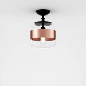 FUTURA Italian glass ceiling light Deckenleuchte, Kupfer und Kristallglas.